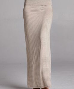 mocha and black maxi foldover skirt